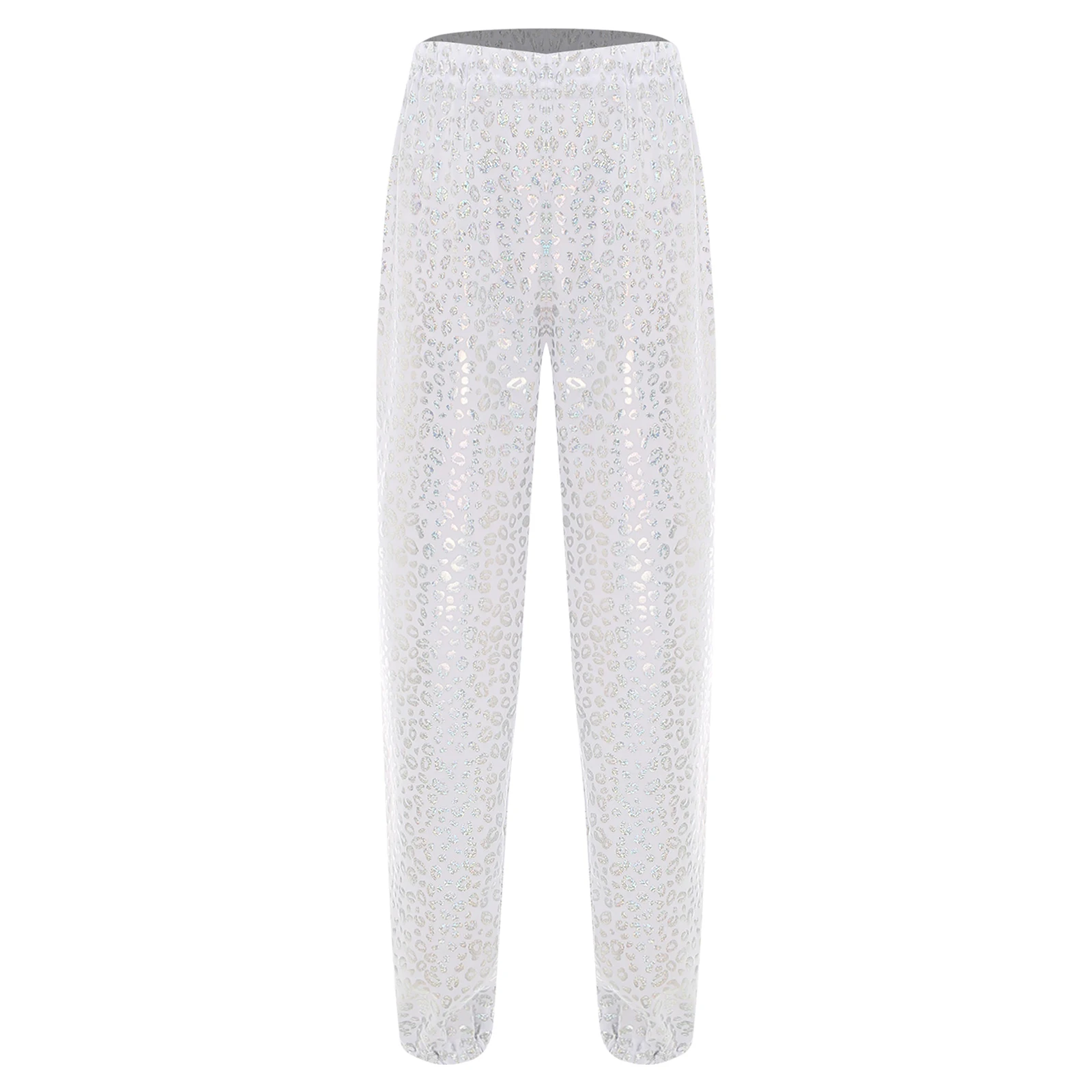 Description Picture 4 of itemAdult Men And Women Jazz Dance Performance Costume Shiny Leopard Print Pants Fashion Baggy Pants Sport Pants Modern Dance Pants