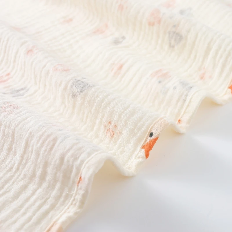 Cotton Muslin Swaddle Blanket Baby Blanket Floral Print Muslin Diaper Swaddle New Born Crinkle Fabric Stroller Cover