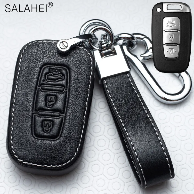 

Leather Car Key Remote Cover Full Case For Hyundai Solaris HB20 Veloster SR IX35 Accent Elantra Creta i20 i30 ix35 Accessories