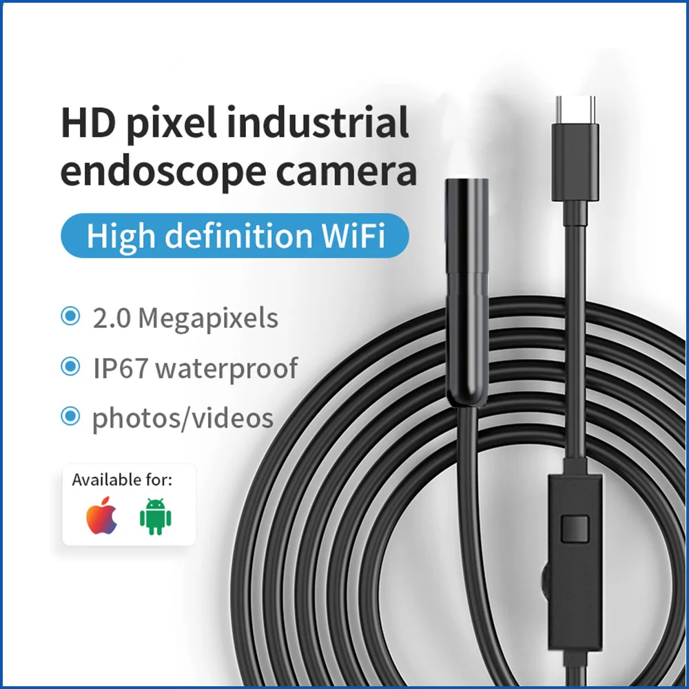 USB C 타입 내시경 카메라, 안드로이드 PC 유연한 카메라, 8 개의 LED, 조절식 내시경 검사 카메라, 2 in 1, 최신 8.0mm
