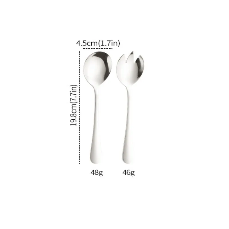 Spklifey Gold Salad Spoon Fork Salad Spoon Stainless Steel Cutlery Set Serving Set Colorful Unique Spoons stainless steel spoon cutlery set