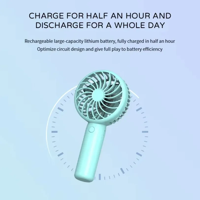 Three-gear Adjustable Mini Portable USB Handheld Small Pocket Fans Desktop Noise Reduction Fan for Office Bedroom Outdoor Travel 5