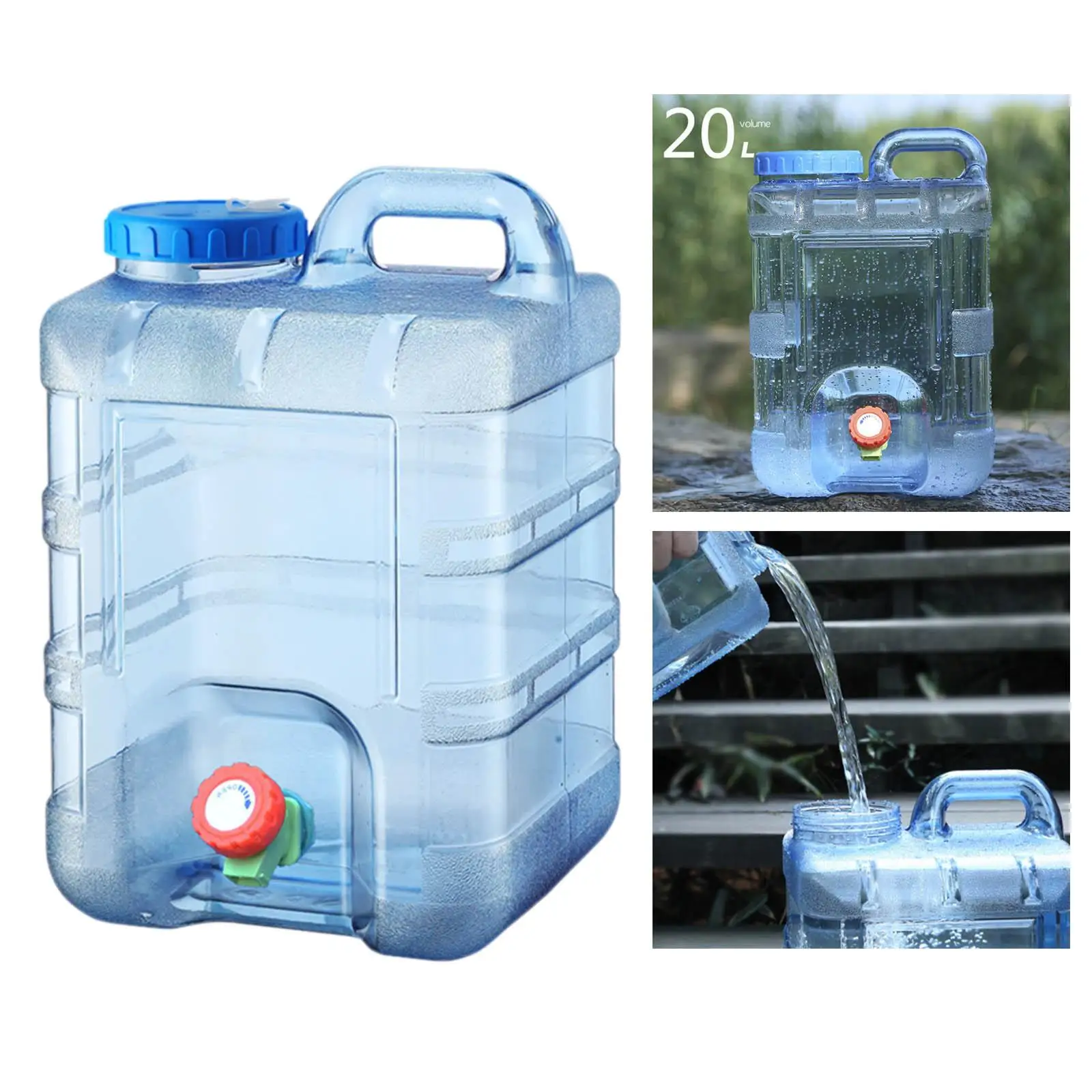 20L Capacity Water Container with Faucet Drink Dispenser for Hiking Car