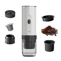 Machine à café expresso portable électrique sans fil 100W pour voiture et camping à domicile, 3 en 1, compatible capsules et café moulu, cafetière de voyage sans fil avec pompe à chaleur et presse 1