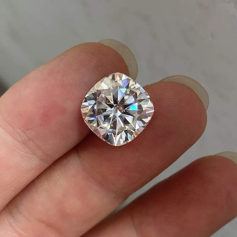 Meisidian Super White 8x8mm D VVS1 Cushion Pass Positive Diamond Tester 2 Carat Moissanite Loose