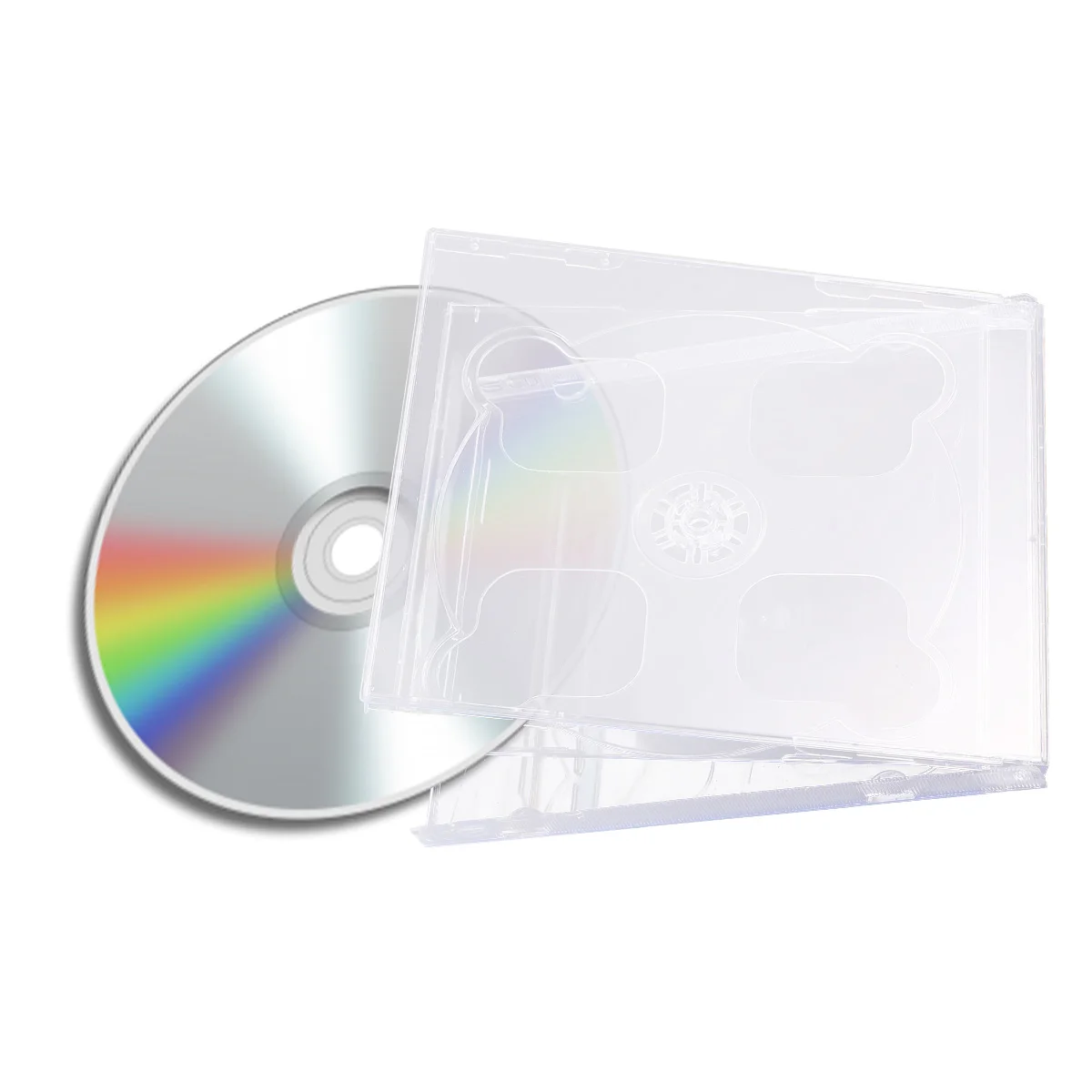 5pcs Dual CD Jewel Case with Assembled Clear Tray Standard Empty Clear Replacement DVD Case Portable CD Package Case