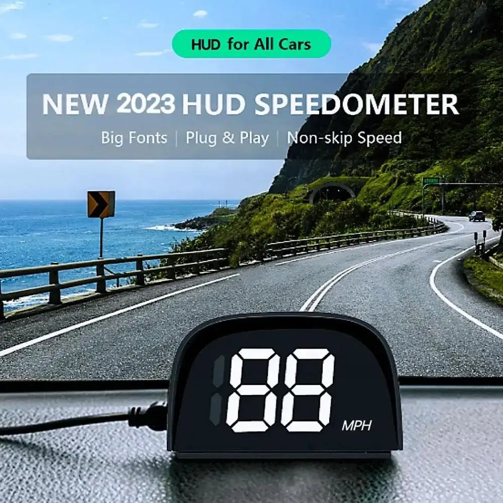 

2023 New Car General Car HUD Head Up Display GPS BeiDou Border Time Cross Real Display KM/MPH Of A2J9