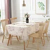 bao2637 Peach Blossom Pattern Tablecloth Lace Rectangular Tea Table Cloth Home Use  Dining Tablecloth 5