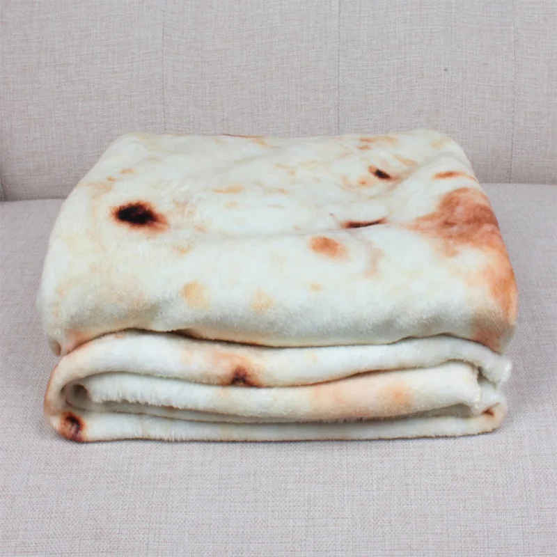 Zimowe ciepłe koce do pizzy z tortillą miękkie koc na łóźko na sofie pluszowe narzuty na samolot koc podróżny Manta Burrito