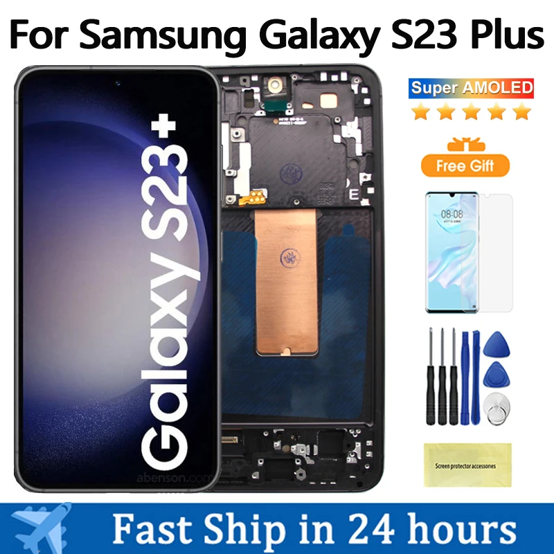 

New OLED Display For Samsung Galaxy S23 Plus LCD Display Touch Screen Assembly For Samsung S23+ S916B S916U S916W S916N S16E LCD