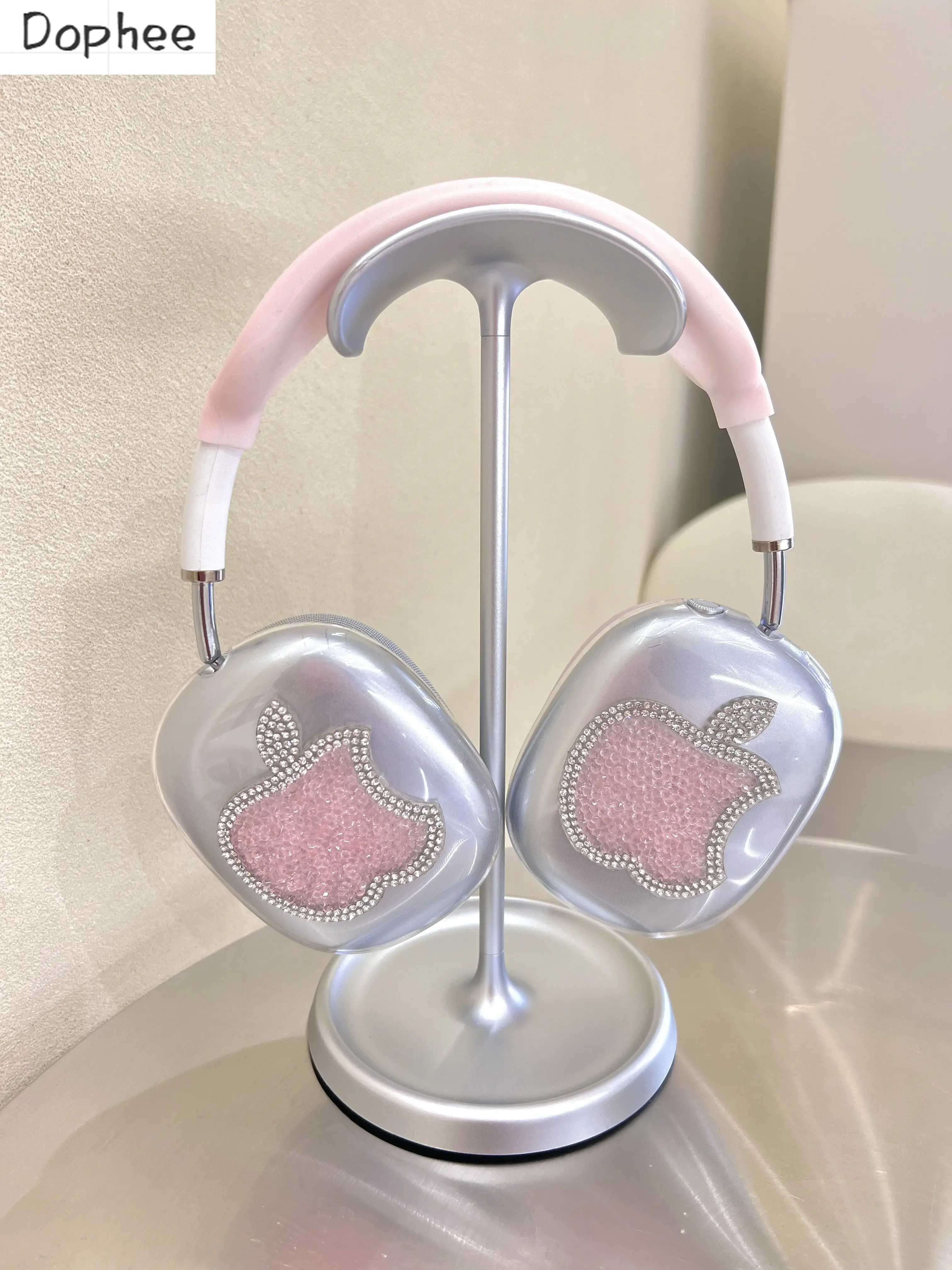 dotee-airpods-max保護スリーブ光沢のあるドリルスパイスピンクシリコンソフトシェルappleヘッドフォン用オリジナル