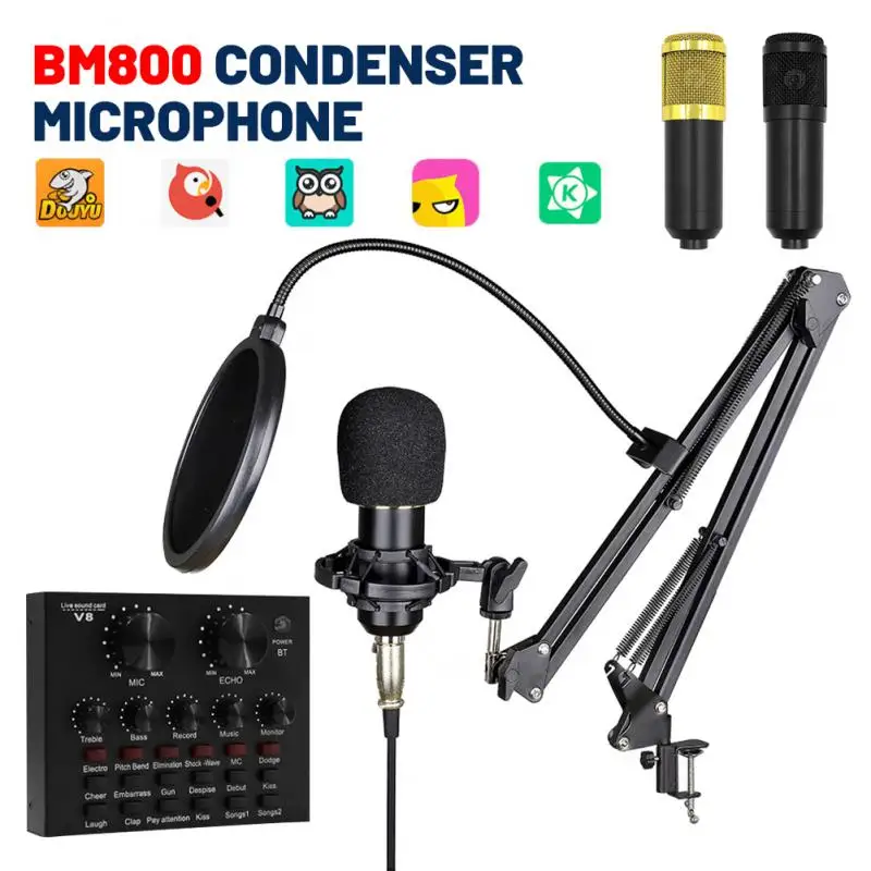 BM800 USB Gaming Microphone Kit for PC,PS4/5 Condenser Mic Set with V8