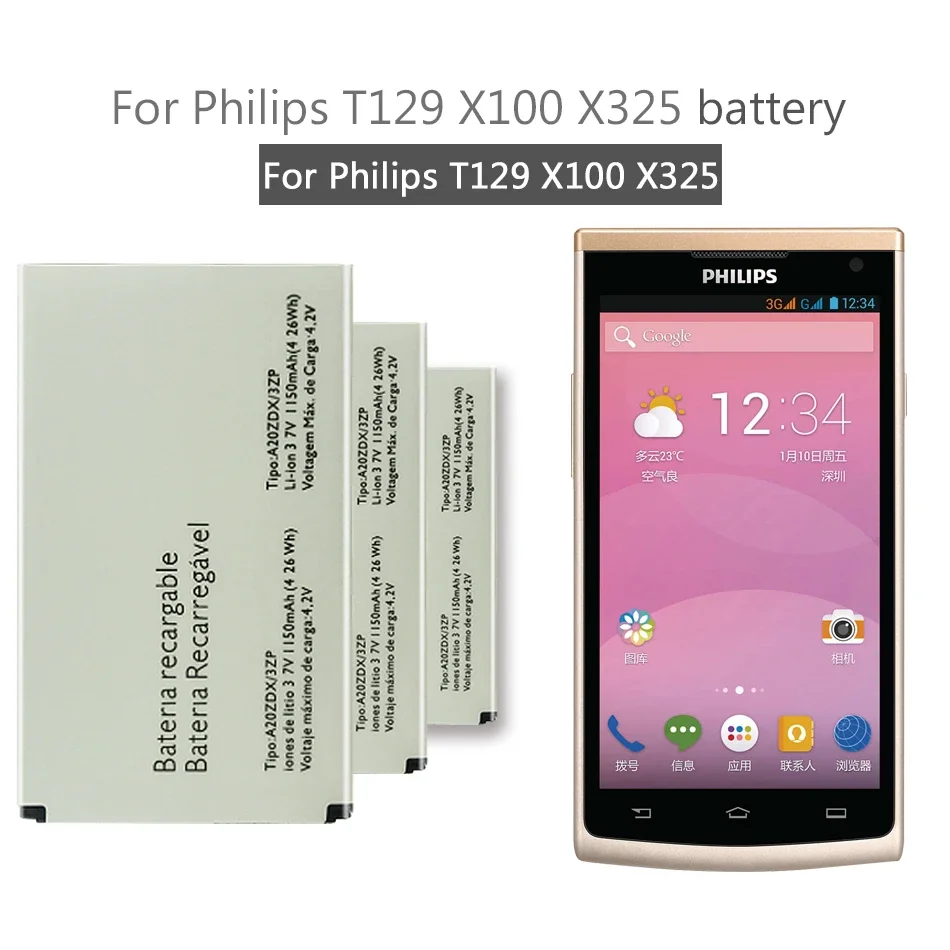 Nuova Batteria A20Zdx/3Zp Per Philips Xenium X325 X100 T129 Smartphone Smart Moble Phone Tracking Number