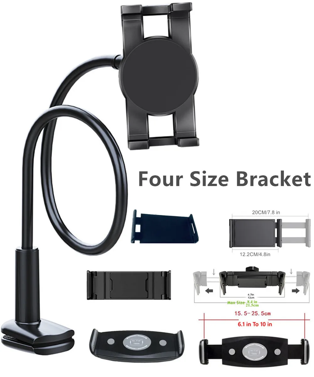 Supporto Per Tablet Da Letto A Collo Di Cigno - Braccio Flessibile 360°, Per Dispositivi 4.7-10.5 Pollici - Foto 6