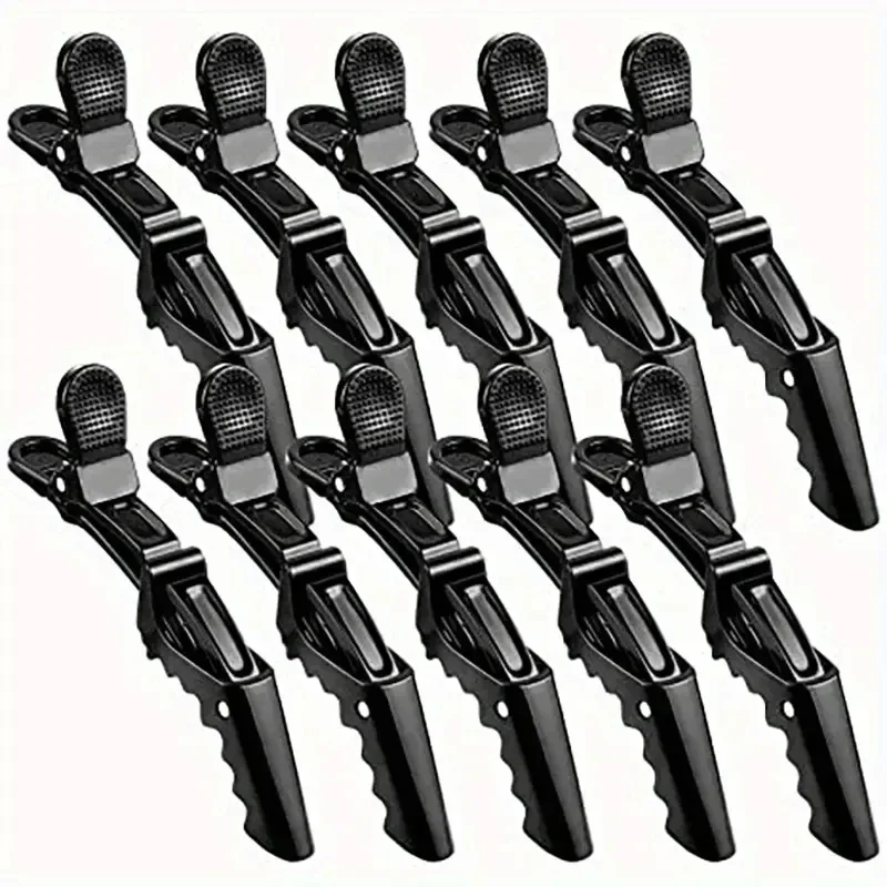 5pcs 악어 헤어 클립 플라스틱 미끄럼 방지 머리핀 블랙 핑크 내구성 헤어 클..