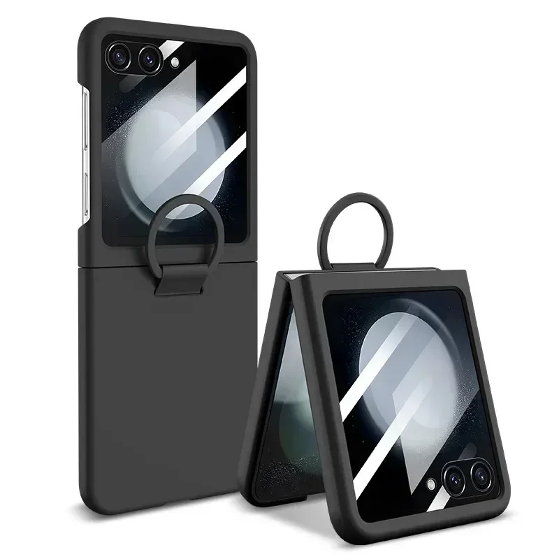 Liquid Silicone Ring Holder Shockproof Case with Screen Protector Film