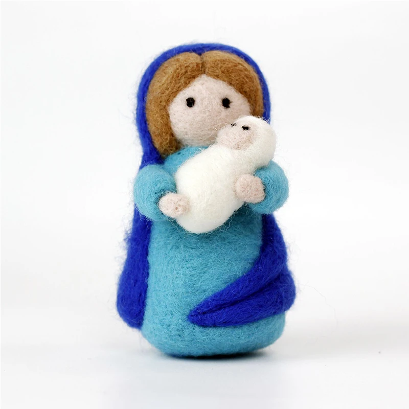 Christmas Wool Felting Kit With Needle Instruction And Gift Box For Doll Making DIY Handmade Craft Accessories Tools Set