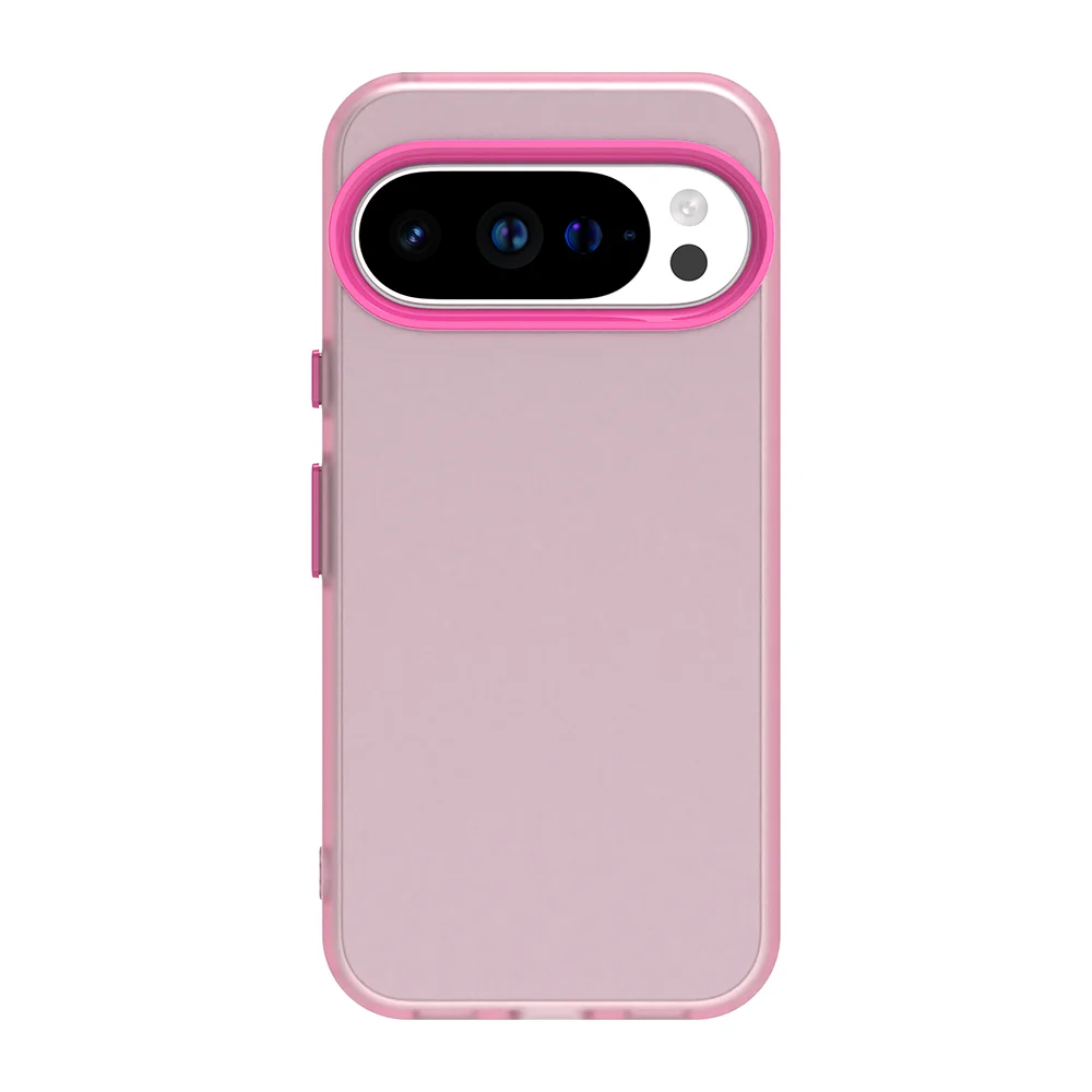 Frosted Fashion Candy Color Soft Bumper Phone Case with Protective Frame and Independent Button Cover