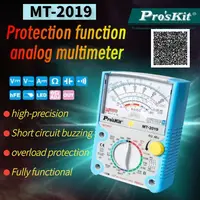 Free Shipping ProsKit MT-2019 Protective Function Analog Multimeter Safety Standard Professional Ohm Test Meter Tester Analog 1