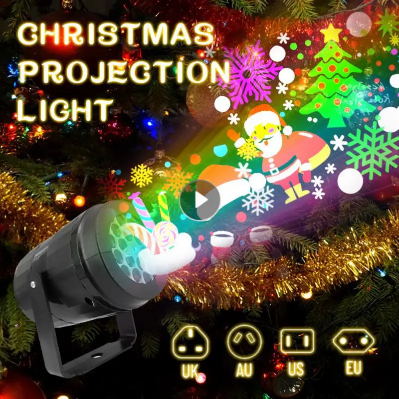 

Christmas Party Lights LED Laser Snowflake Projector 4W Stage Lights Rotating Xmas Pattern Holiday Lighting Outdoor Garden Decor