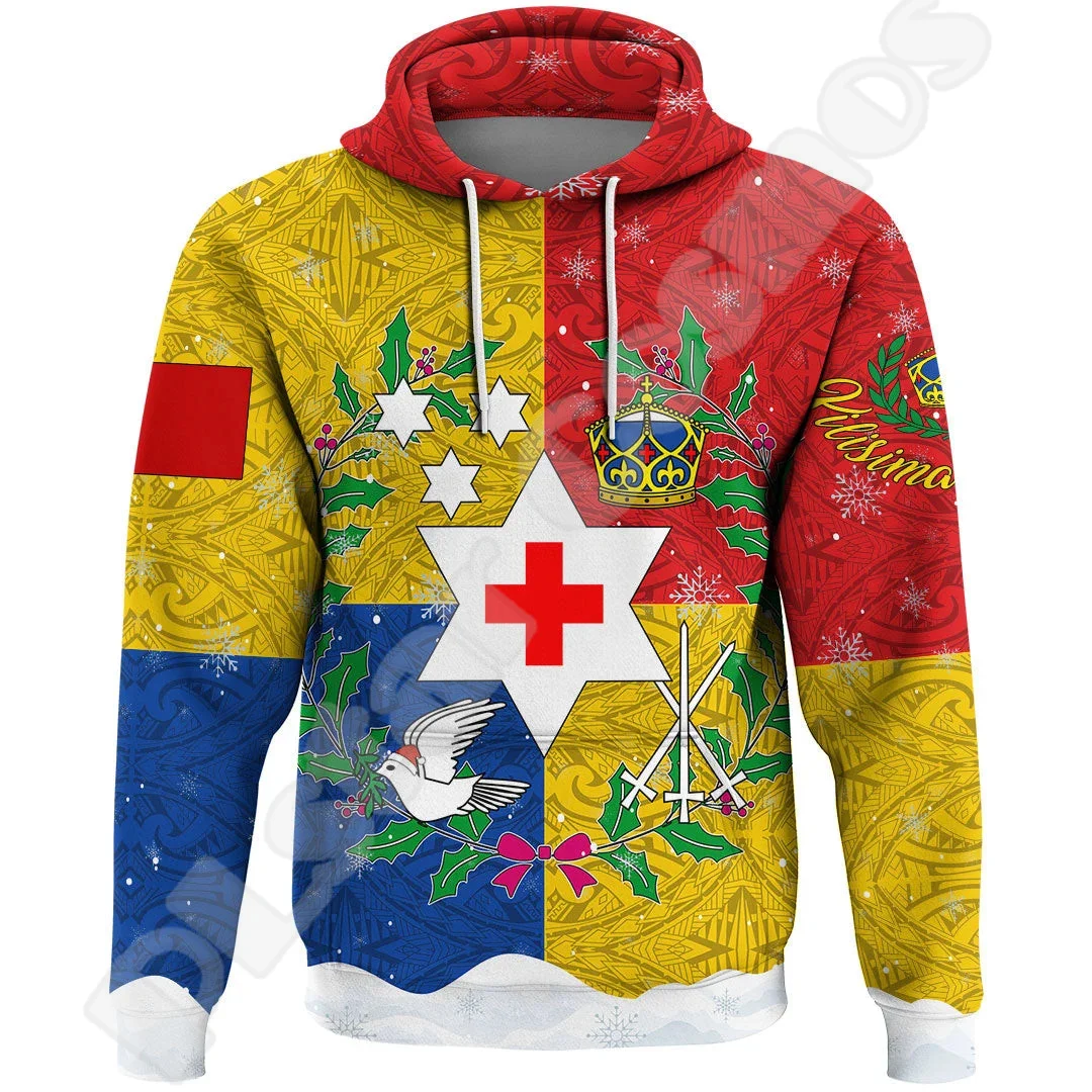 Polynesian Island Tonga Tattoo Country Flag Tribal Retro Tracksuit Harajuku Pullover 3DPrint Streetwear Casual Jacket Hoodies A3