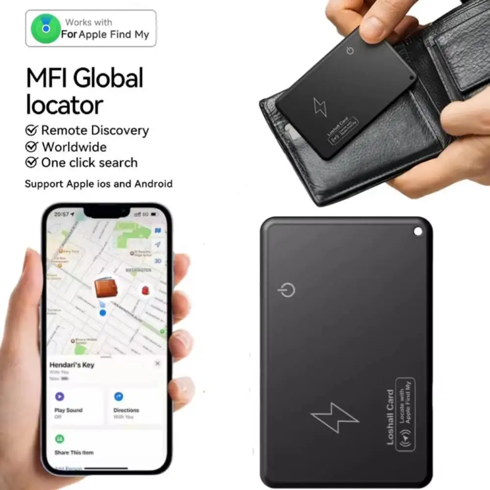 Gps locator key finder anti lost tracker anti lose tracker item locator anti lost locator key chain locator Wallet Tracker Card Wireless Charging Tracking Location Gps Locator Smart Tag Iphone Apple Device Find My Airtag Replacement