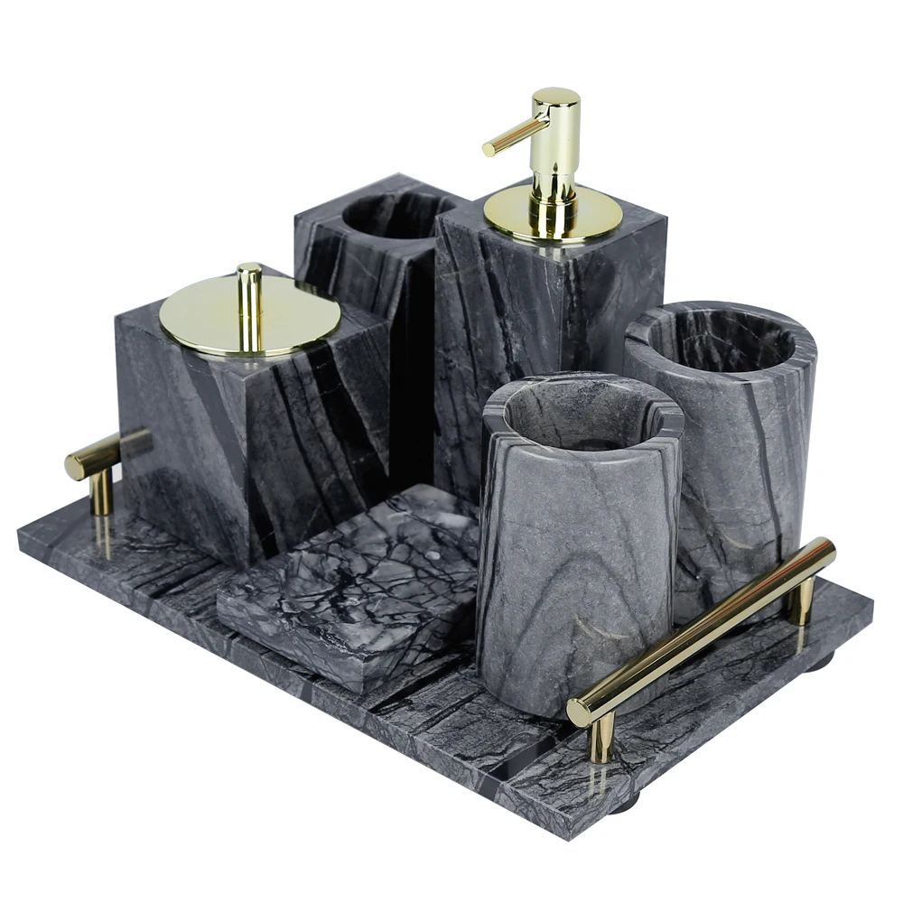 

Home Marble Bathroom Accessories Set Marble Effect Accessory Bathroom Set