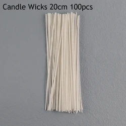 Waxed Cotton Candle Wicks Set - Smokeless DIY Candle Making Supplies (100 Pieces) (20cm 100pcs)