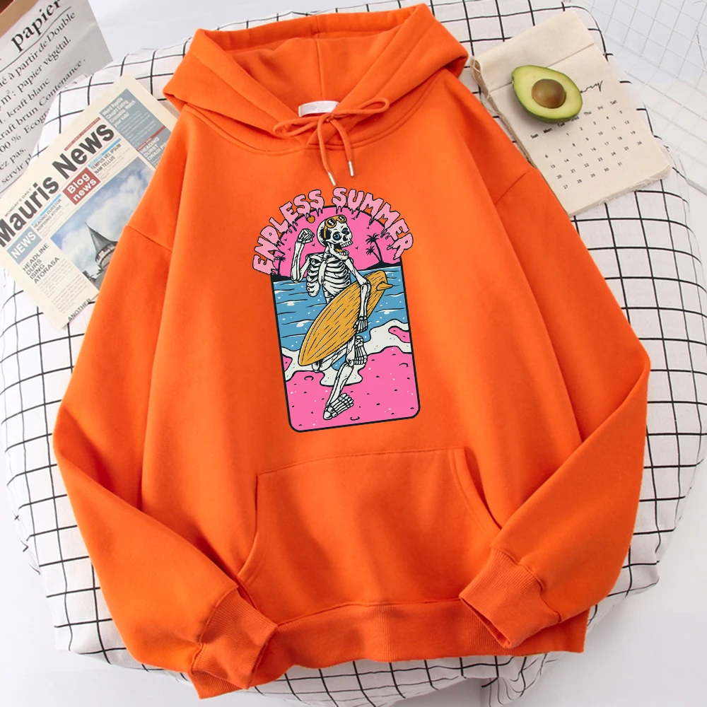 

Endless Summer Skull Surfing Men'S Hoodie Comfortable All-Match Tracksuit Fashion Quality Clothing Personality Harajuku Hoodies