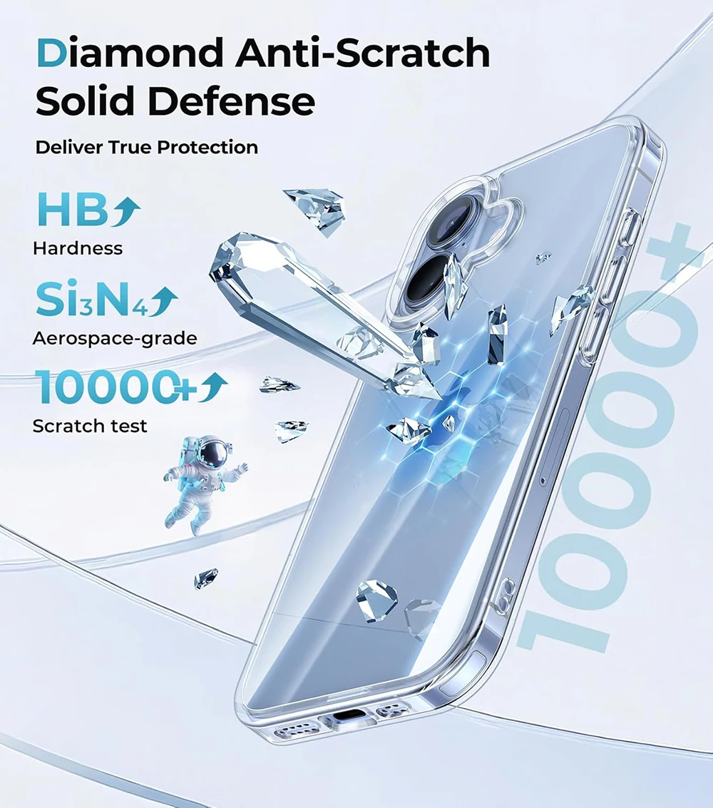 Military Grade Hybrid Clear Phone Case with Invisible Airbag and Hard Shell Protection