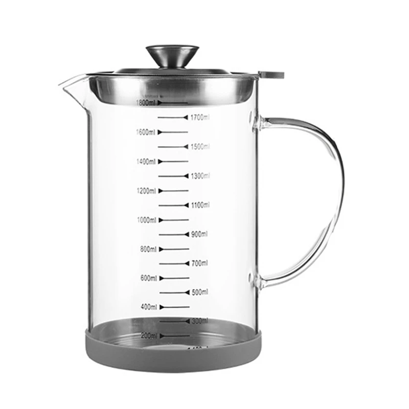 

1 Piece Kitchen Oil Separator Home Bacon Grease Container With Fine Mesh Strainer