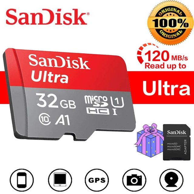 Sandisk Ultra A1 U1 C10 1tb 512gb Micro Sd Card Tf 400gb 256gb 128gb 64gb  32gb 16gb Flash Memory Card 120m/s For Mobile Phones - Memory Cards -  AliExpress