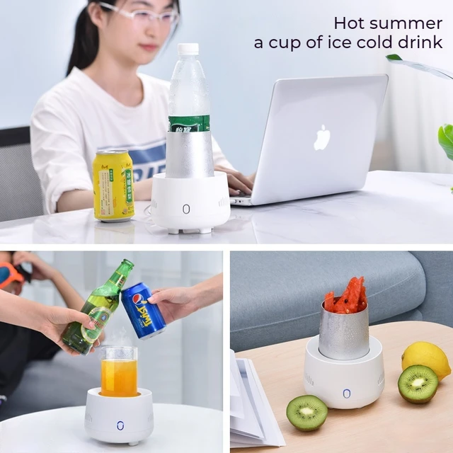 Car Portable USB Mini Refrigerator Beverage Fast Cooler Cup Home Refrigeration Cup Bottle Can Water Soda Drinks Cooling Mug DC 3