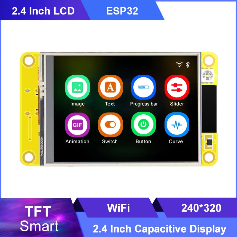

10,1-дюймовая планшетофон ЖК TFT Модуль Esp32 Lvgl с поддержкой Wi-Fi и Bluetooth, 2,4 дюйма, 2,4*240, умный дисплей, емкостный сенсорный экран для Arduino