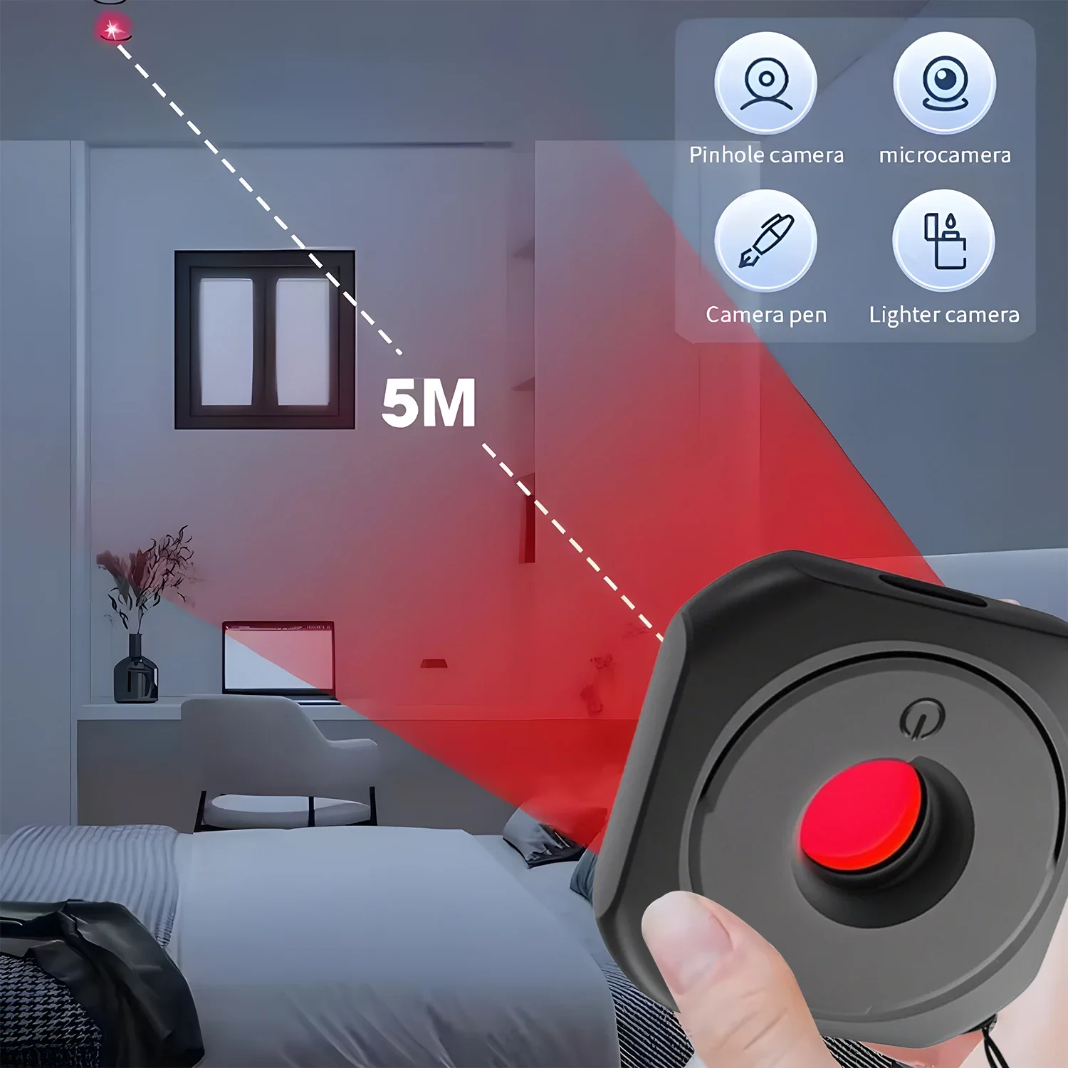 Portable Hidden Camera Detector Spy Camera Finder for Hotel Anti Peeping  Device Anti Surveillance Inspection Travel Accessories - AliExpress, image size:1500x1500