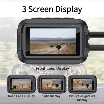1080P Waterproof Motorcycle Dashcam – Dual Front & Rear Cameras 2