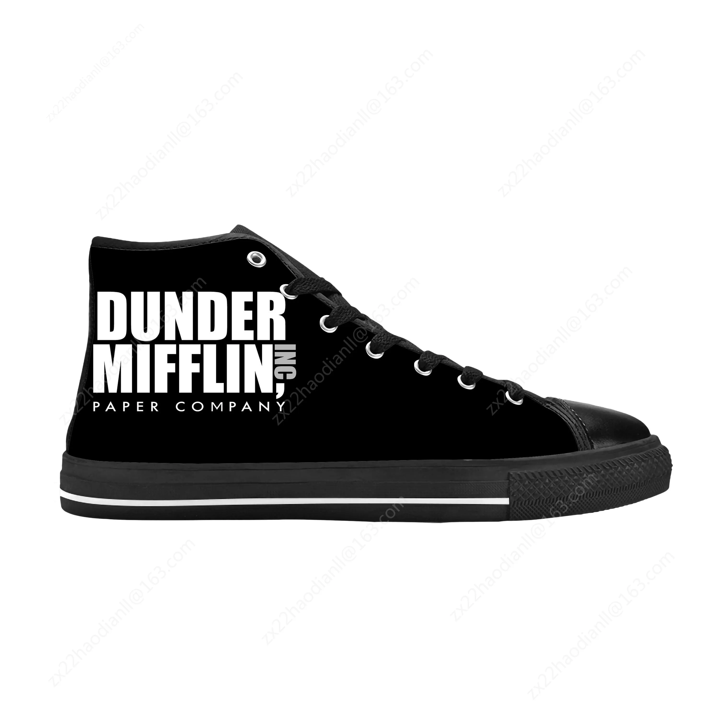The Office TV Show Dunder Mifflin Paper Company Casual Cloth Shoes High Top Comfortable Breathable 3D Print Men Women Sneakers