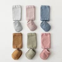 Baby Knee Pads Socks Set for Girls Boys Summer Solid Color Anti Slip Socks Kid Crawling Safety Floor Sock Leg Knee Protector 1