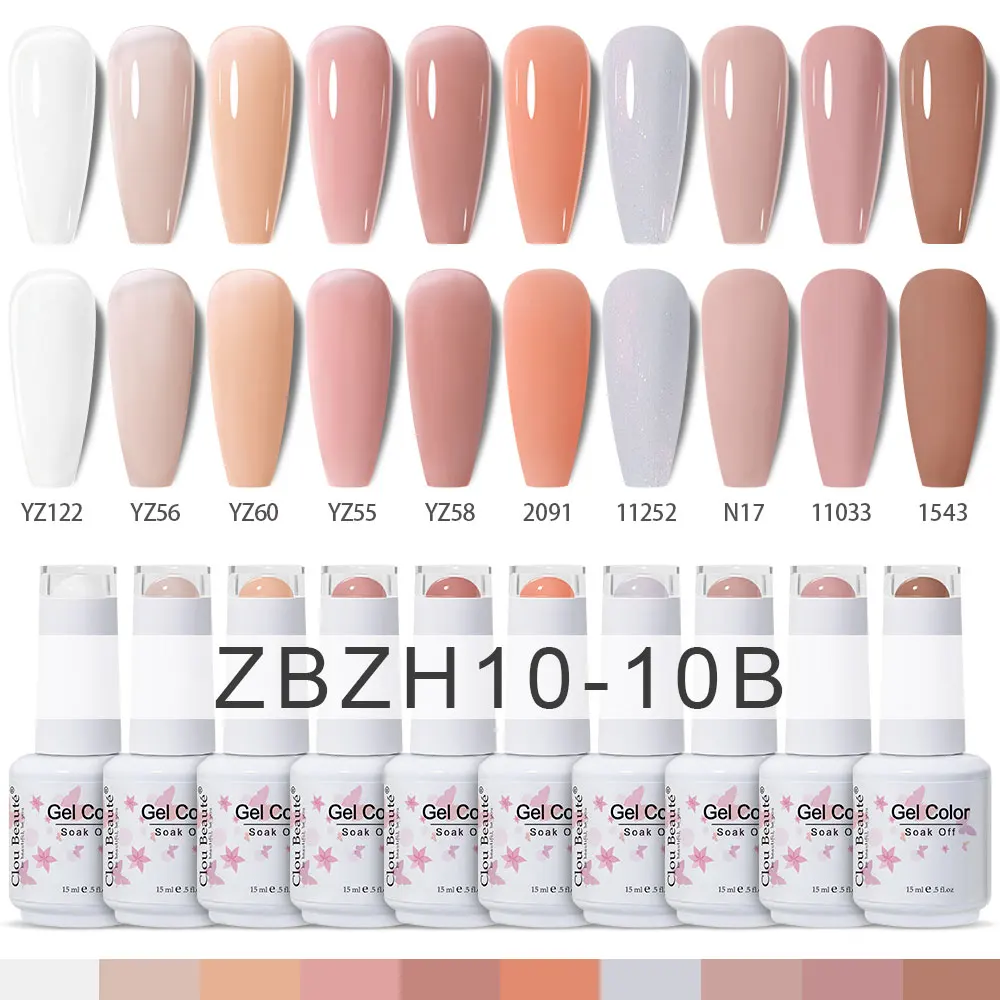 

Clou Beaute 4/6/10pcs/Set 15ml Top Base Coat Primer Nail Gel Polish Vernis Semi Permanent UV Gel Lakiery Hybrydowe Nails Art