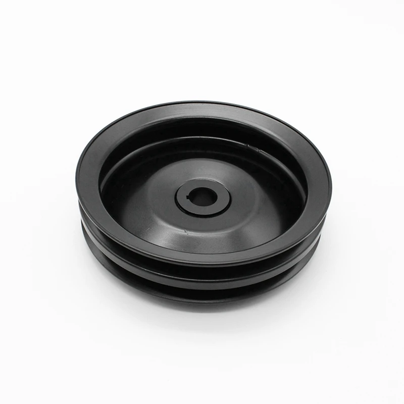 Black Double Groove Power Steering Pump Pulley Key Way Accessory For GM SBC BBC Chevy 350 454