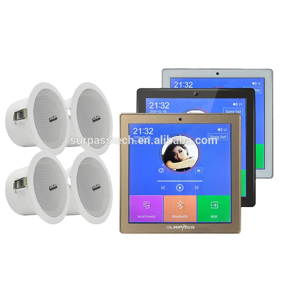 New Design 4 Inch Touch Screen Multi Room Stereo Blue-tooth High Quality Home In Wall Amplifier