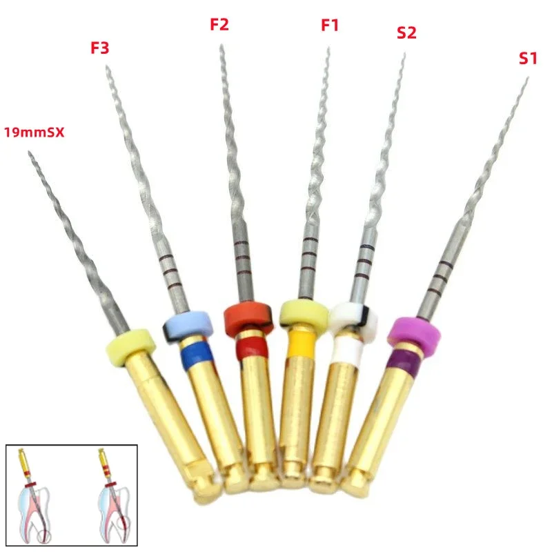 

Dental Root Canal File Heat Activated Endo Rotary Super Files Golden Endodontic Files 25mm Nickel Titainium File Dentistry Tool