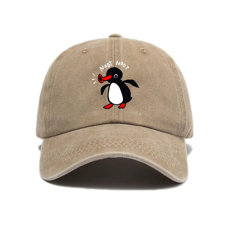 Grenzüberschreitende, heißeste Baseballkappe aus Baumwolle mit gebogener Krempe, Cartoon-Pinguin, Sonnenschutz, Baseballkappe, Sonnenschutz vor Ort im Freien – Detail 7