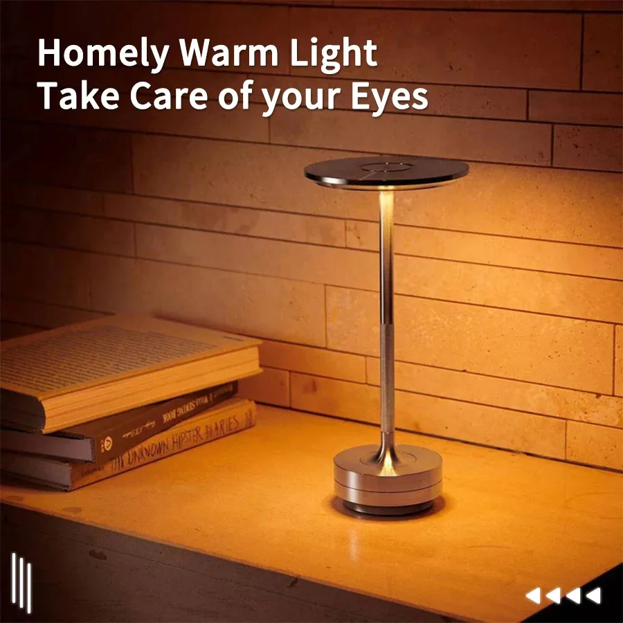 Rechargeable Wireless Table Lamp for Bedroom, Rechargeable, Touch Lamp, Camping Candle, Creative, USB-C, Desk Lamp 4