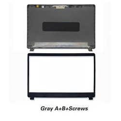 Premium Laptop LCD Cover with Bezel and Hinges - Rear Lid Housing Replacement (AB case grey)