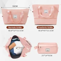 Ensemble de valises, tailles M-L-XL, valises rigides en ABS, ensembles de valises durables, valises avec roulettes pivotantes et serrure, avec sac de toilette, rose 7