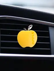 Colorful Apple Car Air Vent Freshener - Stylish Car Interior Accessory (Yellow)
