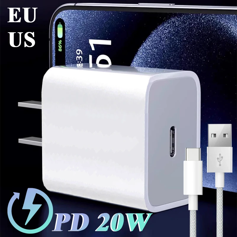 Caricabatterie Per Telefoni Cellulari Pd 20W Usb C Per Apple Iphone 15 Pro Series Con Caricabatterie A Ricarica Rapida Di Tipo C Con Cavo Intrecciato 