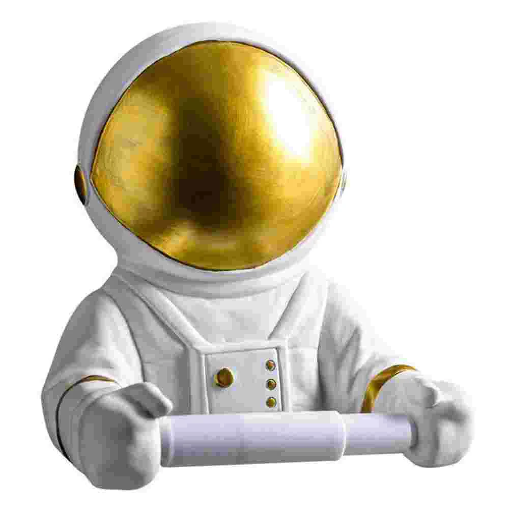 

1 Pc Light Luxury Paper Roll Holder Lovely Astronaut Home Paper Roll Holder (Golden)