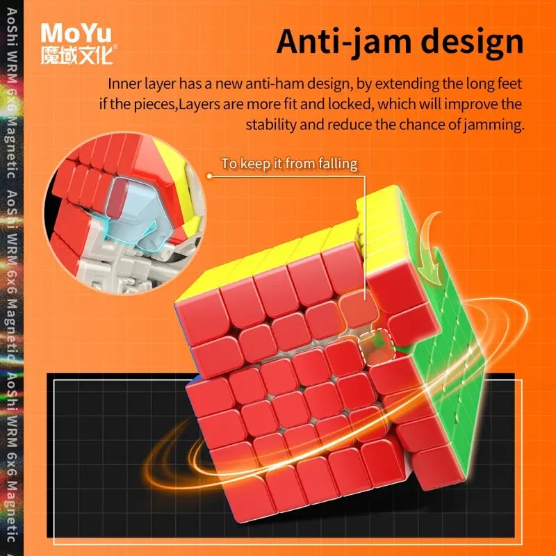 Moyu Aoshi WRM 6X6X6 Magnetic Magic Speed Cube Stickerless Professional Fidget Toys Aoshi 6x6 Cubo Magico Puzzle 4